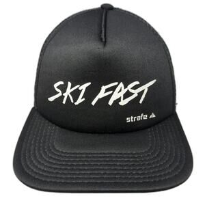 Strafe Trucker Hat Black One Size Mesh Snapback Ski Fast Foam Crown Cap
